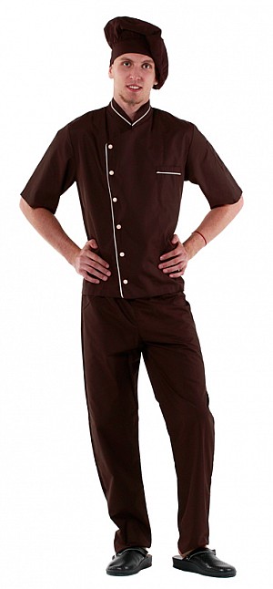 Куртка шеф-повара (диагональ) коричневая [00003] (Кл. со180) размеры 44-54