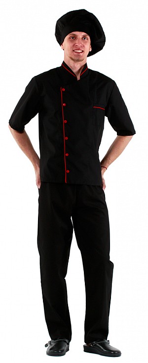 Куртка шеф-повара (диагональ) черная [00003] (Кл. со185) размеры 44-54
