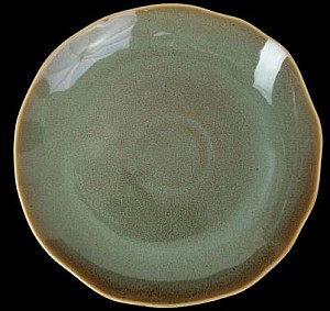 Тарелка мелк 277мм фарфор волнистый край зеленый "Corone Primavera"  фк1750