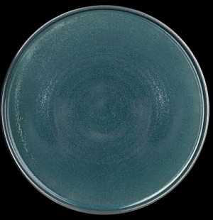 Тарелка мелк 260мм фарфор с бортом  темно-зеленый